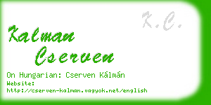 kalman cserven business card