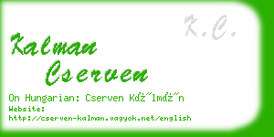 kalman cserven business card